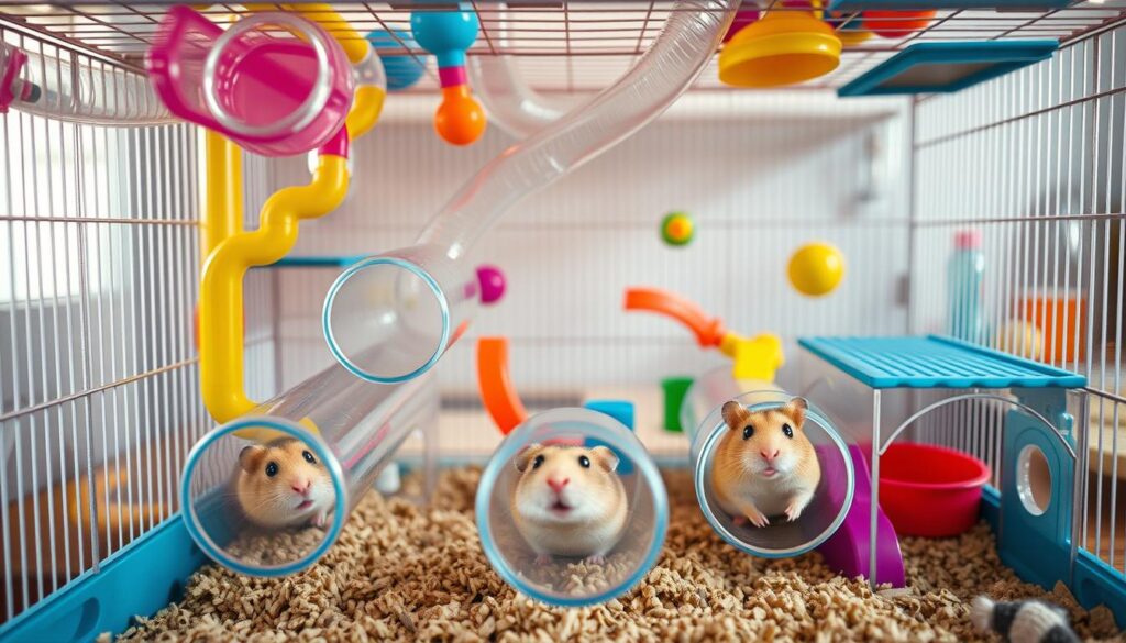 cage with tubes for hamster